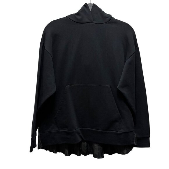 Zara Womens Black Pleated Back Hoodie Sweatshirt With Kangaroo Pocket Size M - Picture 1 of 9